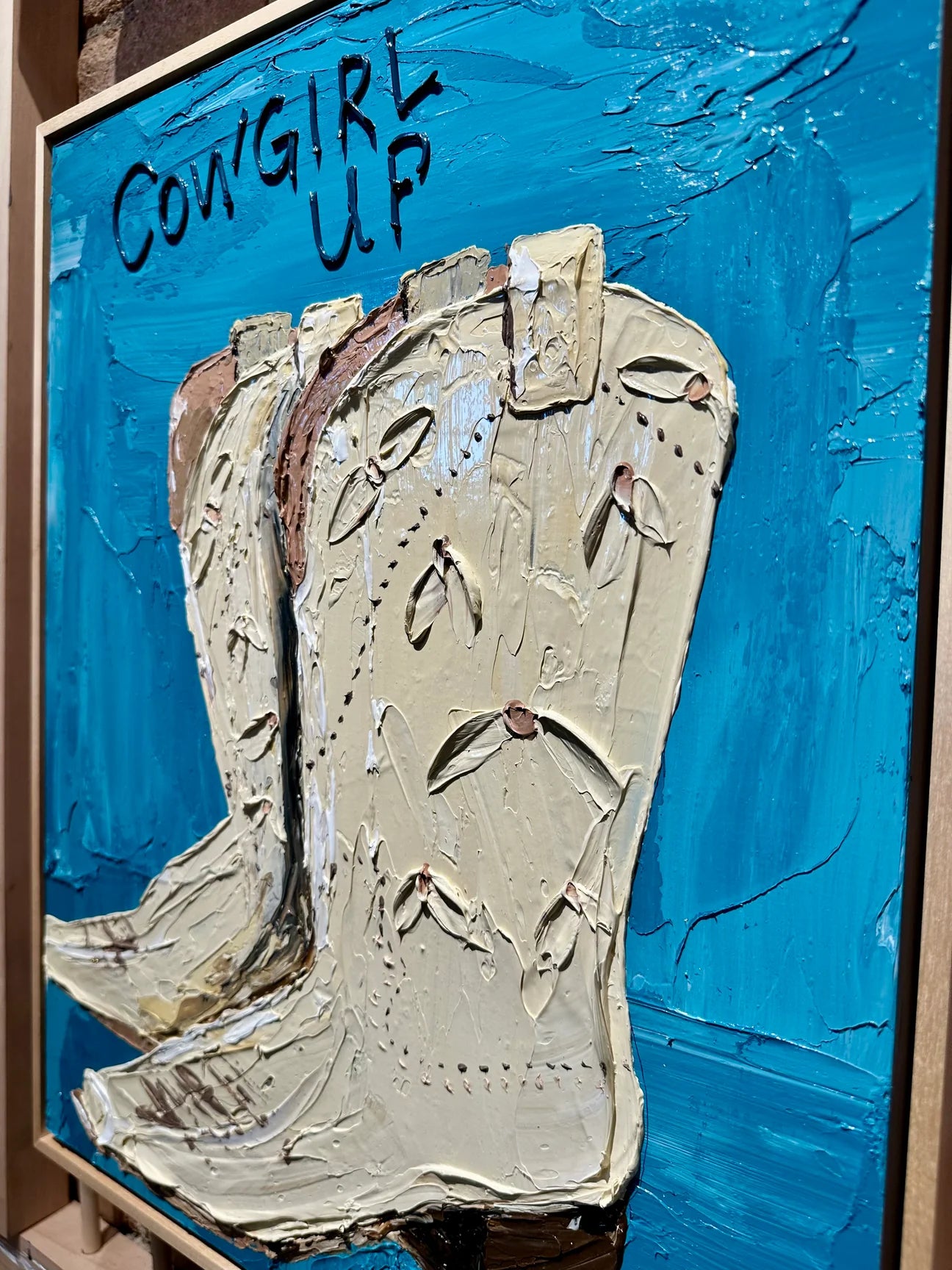 "COWGIRL BOOTS: COWGIRL UP" - 20" x 16"