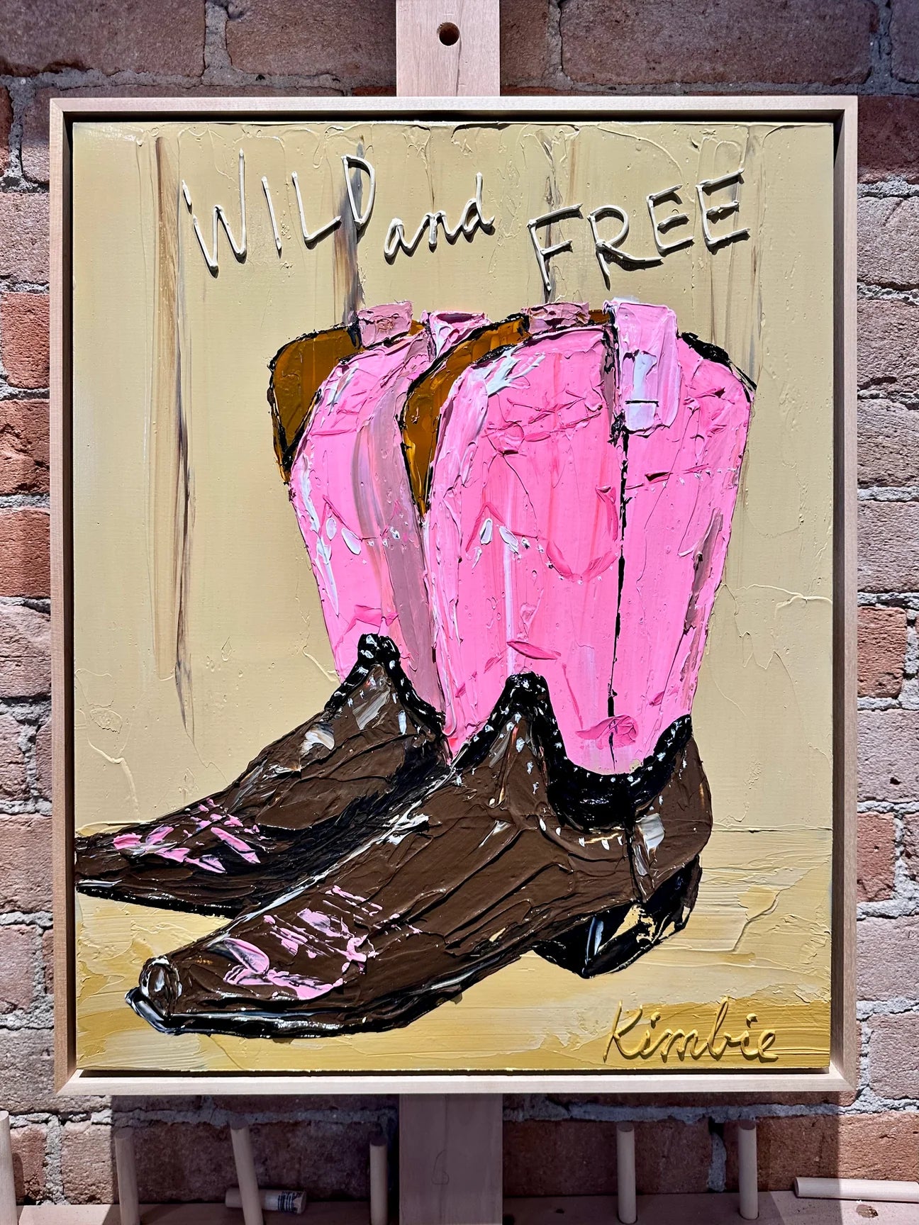 "COWGIRL BOOTS: WILD AND FREE" - 20" x 16"