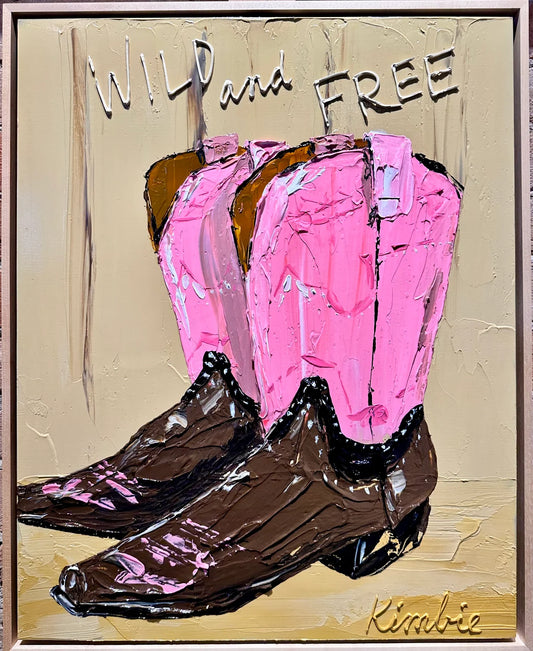"COWGIRL BOOTS: WILD AND FREE" - 20" x 16"