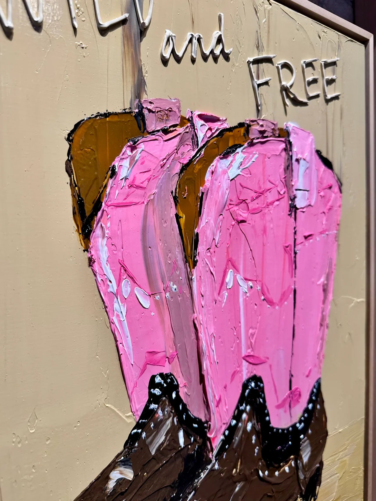 "COWGIRL BOOTS: WILD AND FREE" - 20" x 16"