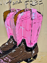 Load image into Gallery viewer, "COWGIRL BOOTS: WILD AND FREE" - 20" x 16"
