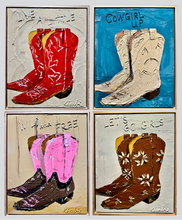 Load image into Gallery viewer, "COWGIRL BOOTS: COWGIRL UP" - 20" x 16"
